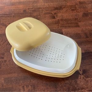 Vintage Tupperware Vegetable Steamer Harvest Gold